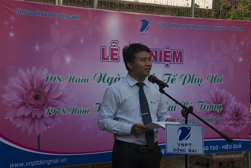 Trưởng đại diện VNPT Đồng Nai Phạm Hùng Đức phát biểu trong buổi lễ